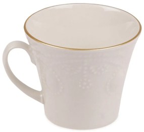Zestaw 6 porcelanowych filiżanek na kawę ze spodkami Stitched