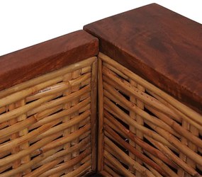 Sofa Otma 2A dwuosobowa - rattan + brąz