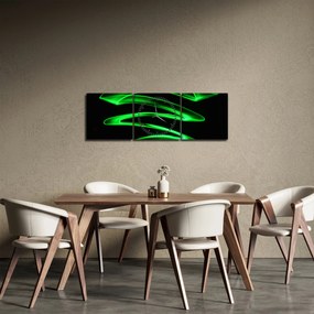 Obraz - neonowe fale (z zegarem) (90x30 cm)