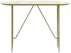 Konsola ze szklanym blatem w kolorze złota 35x110 cm Elisenda – Kave Home