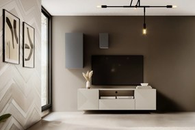 Szafka RTV Asha 167 cm wisząca z szufladą i wnęką - kaszmir