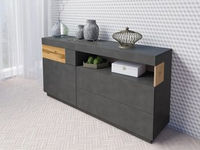 Komoda SILKE 1D3S 169cm matera/dąb wotan HELVETIA