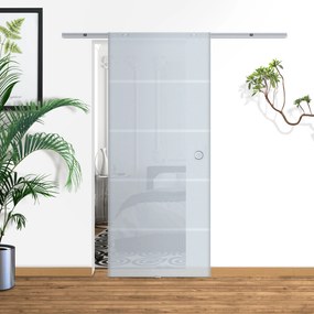 HOMCOM Drzwi Przesuwne Szklane Satynowane do Pokoju 900 x 2050 mm Eleganckie i Praktyczne | Aosom PL