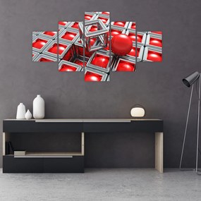 Obraz - 3D metaliczna abstrakcja (125x70 cm)