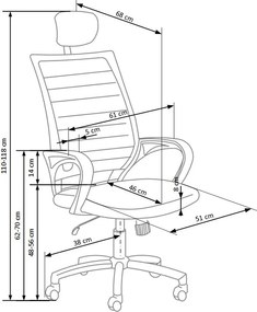 Fotel biurowy z regulowanym zagłówkiem Socket