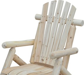 Outsunny Adirondack krzesło ogrodowe, krzesło drewniane, krzesło z podłokietnikiem, naturalne drewno jodłowe 83x68x101cm