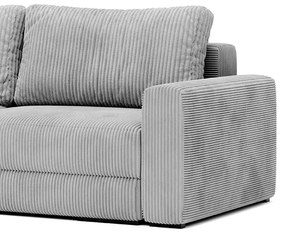 Sofa narożna, rozkładana NEVI szary sztruks 345/185/76