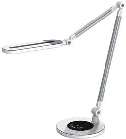 Srebrna lampka na biurko LED z panelem - S254-Hippo