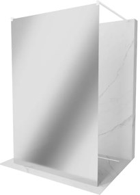 Mexen Kioto ścianka prysznicowa wolnostojąca 110 x 200 cm, lustro 8 mm, biała - 800-110-002-20-50