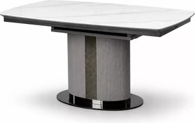 Stół rozkładany Totti 160–220 cm biały marmur – ceramika, nowoczesny glamour, metalowa noga