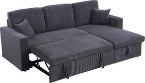 Narożnik sztruksowy "Alain" - 3-osobowy - Szary