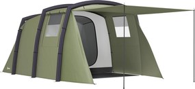 Outsunny Nadmuchiwany Namiot Kempingowy dla 3-6 Osób Tunelowy z Bocznymi Oknami i Drzwiami, Zielony 4,4 x 2,8 x 1,95 m | Aosom PL