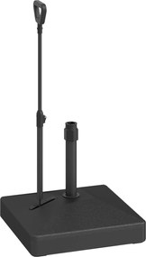 Outsunny Stojak do parasoli ogrodowych, podstawa parasolowa z regulowanymi kółkami, napełniana wodą i piaskiem, plastik, Czarny