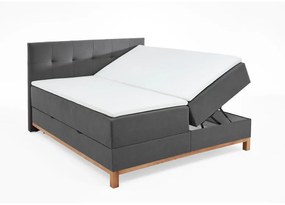 Ciemnoszare łóżko boxspring ze schowkiem 180x200 cm Catania − Meise Möbel