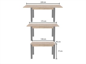 Stół rozkładany ALIVO Brązowy do Salonu Jadalni 130-175 x 85 x 77 cm, Prostokątny