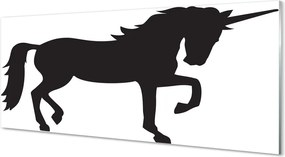 Panel szklany do Kuchni Mistyczny Czarny Jednorożec