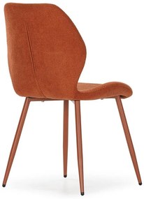 Tapicerowane krzesła zestaw 4 szt. w kolorze terakoty Ansu – Marckeric