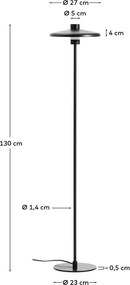 Czarna lampa stojąca z metalowym kloszem (wysokość 130 cm) Nuvira – Kave Home