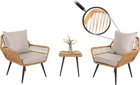 Zestaw polirattanowy MCW-N34,  jasnoszary