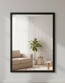 Czarne lustro wiszące w drewnianej ramie N4-S58