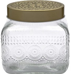 Altom Zestaw szklanych pojemników z złotą pokrywką Daisy 1,3 l, 4 szt., 1,3 l