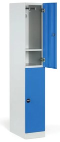 Szafka skrytkowa, 2 schowki, 1850 x 300 x 500 mm, demontaż, zamek RFID, drzwi beżowe
