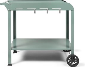 Wózek kaki Livoo GS168V do plancha 2-3 palniki, malowana stal, 3 haki, koszyk, koła zębate, 91,5x50,2x80 cm