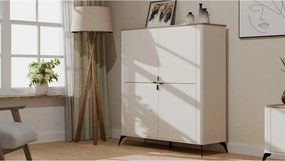 Komoda CORDOBA 4D | Kaszmir Dąb Castello | 125x43x135 cm | 8 Półek Salon