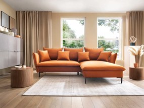 Masseno Narożnik SOLE z funkcją spania i pojemnikiem na pościel Narozniki L, Rozkładana sofa - Ceglasty, MAGIC VELVET 2213