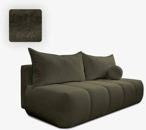 Sofa z Funkcją Spania SARIA Oliwkowa Boucle Nowoczesna