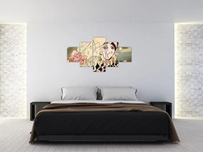 Obraz - Kubizm - harlequin and rose (125x70 cm)