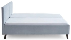 Jasnoniebieskie tapicerowane łóżko dwuosobowe ze stelażem 160x200 cm Piano – Meise Möbel