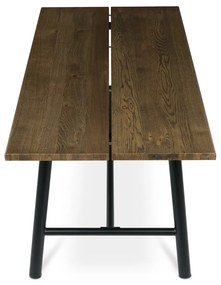 Stół do jadalni z litego drewna 180 x 90 cm, orzech