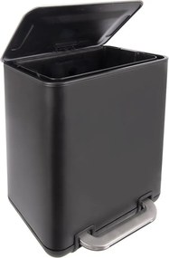 Czarny kosz na śmieci z pedałem ze stali nierdzewnej 20 l Black – Orion