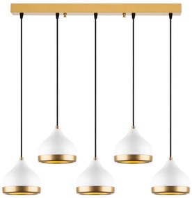 Żyrandol na lince YILDO 5xE27/40W/230V biały/złoty