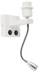 Nowoczesna lampa ścienna biała z regulowanym ramieniem - Brescia Combi