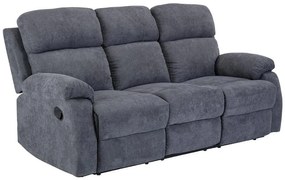 Kanapa 3-osobowa TOLZANO z tkaniny, z funkcją relax – kolor antracytowy