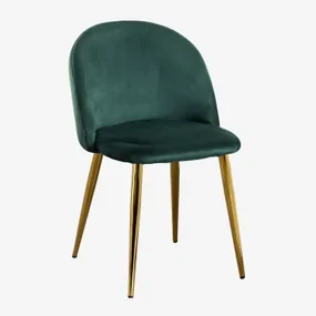 Zestaw 2 Krzesel Do Jadalni Kana Velvet Verde Jungla & Goud - Sklum