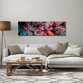 Abstrakcyjny obraz egzotycznych kwiatów (170x50 cm)