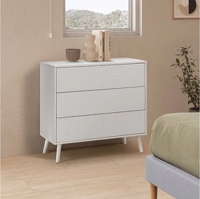 Komoda kolumnowa Telmo 3 szuflady kolor biały