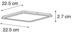 Plafon / Lampy sufitowe biały 22,5 cm z wbudowanym LED 3-stopniowy ściemniacz IP44 - Steve Nowoczesny Oswietlenie wewnetrzne