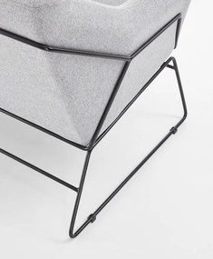 Fotel z poduchą na czarnych płozach Soft 2