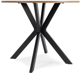 Stół Okrągły LAUREN 90 cm Dąb Złoty/Czarny Loft Nowoczesny