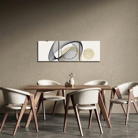 Obraz - Kształty geometryczne N⁰3 (z zegarem) (90x30 cm)