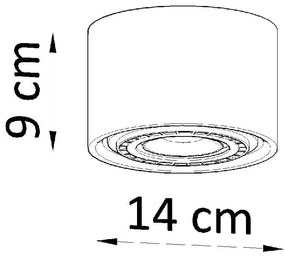 Szara lampa punktowa ø 14 cm Spattio – Nice Lamps