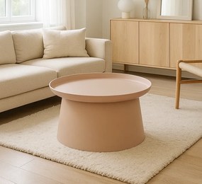 Plastikowy stolik kawowy FUNGO, średnica 70 cm, ceglasty