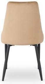Zestaw Stół Okrągły Rozkładany HARRY 102-142 cm Dąb Artisan/Czarny i 4 Krzesła Tapicerowane BARI Beż Nowoczesne