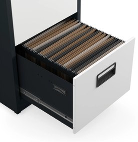 Metalowa szafa kartotekowa SARA V5, 460 x 1630 x 620 mm, antracytowo-biała