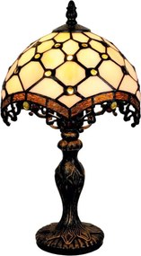 Brilagi - Witrażowa lampa stołowa Tiffany, kolor kość słoniowa, 1xE27/60W/230V
