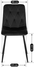 Zestaw Stół Kwadratowy Rozkładany MAX 80-160 cm Dąb Craft/Czarny i 4 Krzesła ROBIN Czarne Welurowe